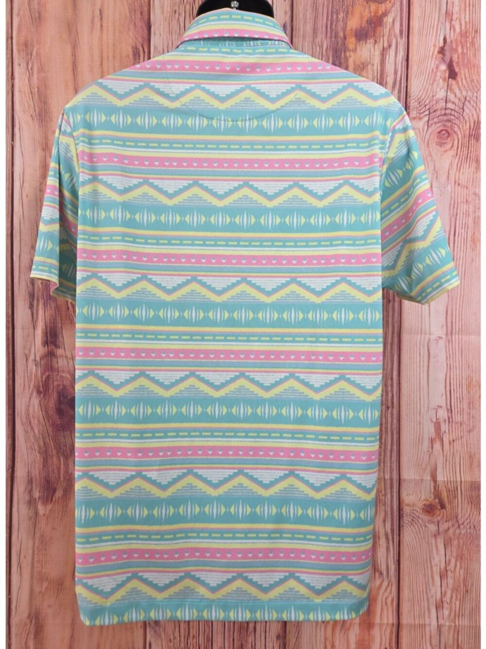 Bad Birdie Mens Aztec Pattern Polo Shirt Size Medium - Picture 3 of 8